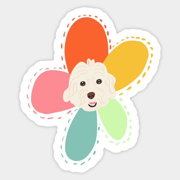 Sunshine Rainbow Flower Dog Sticker by PatternbyNOK